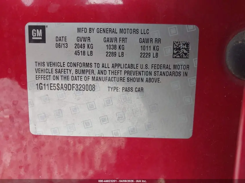 2013 CHEVROLET MALIBU 2LT
