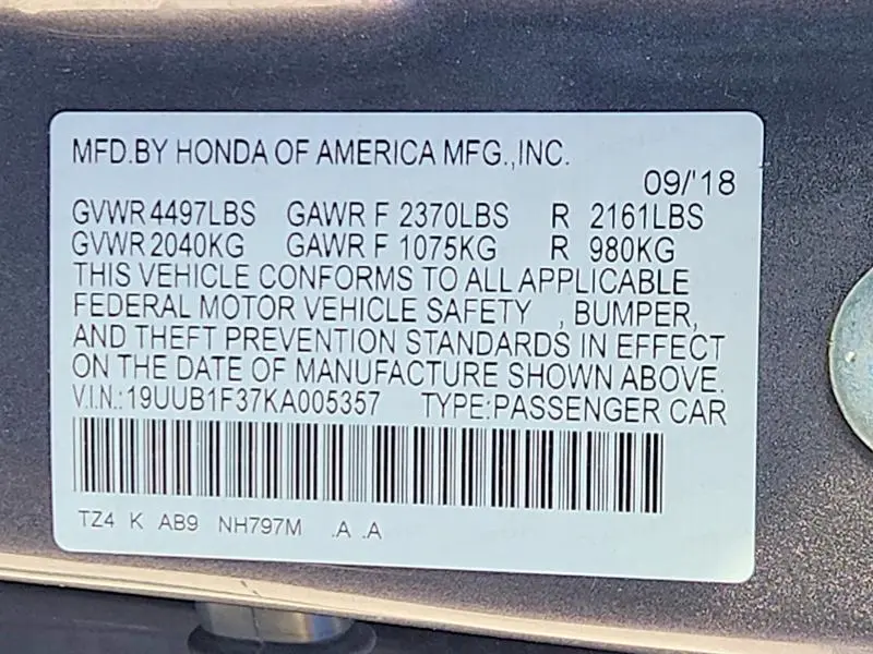 2019 ACURA TLX   