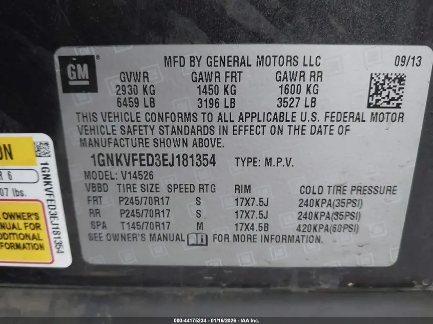 2014 CHEVROLET TRAVERSE LS