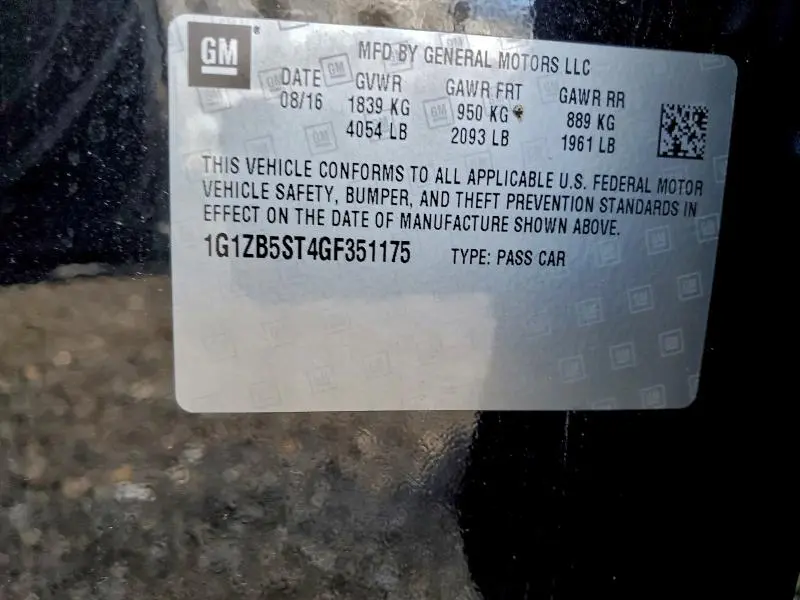 2016 CHEVROLET MALIBU LS  