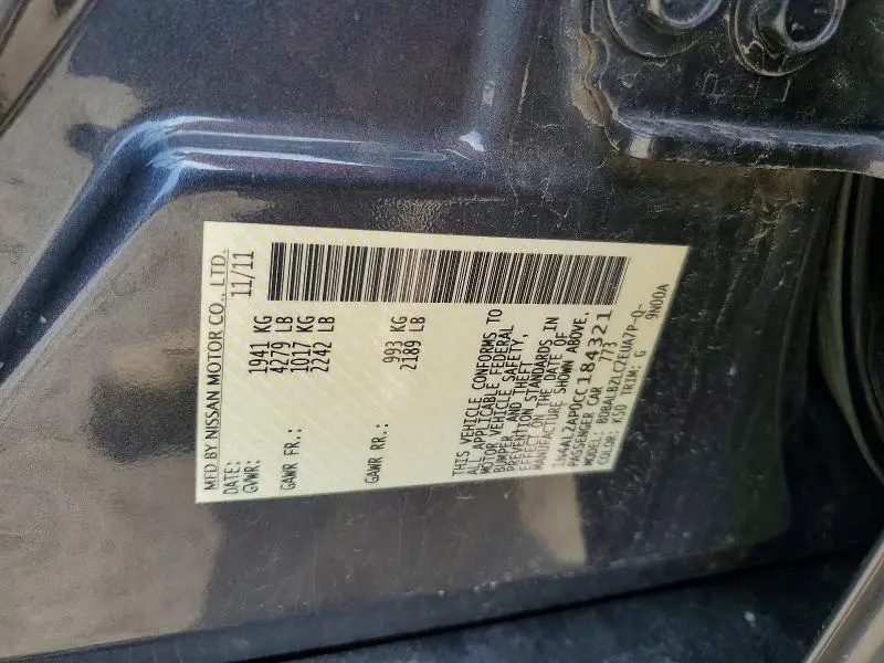 2012 NISSAN ALTIMA 2.5  