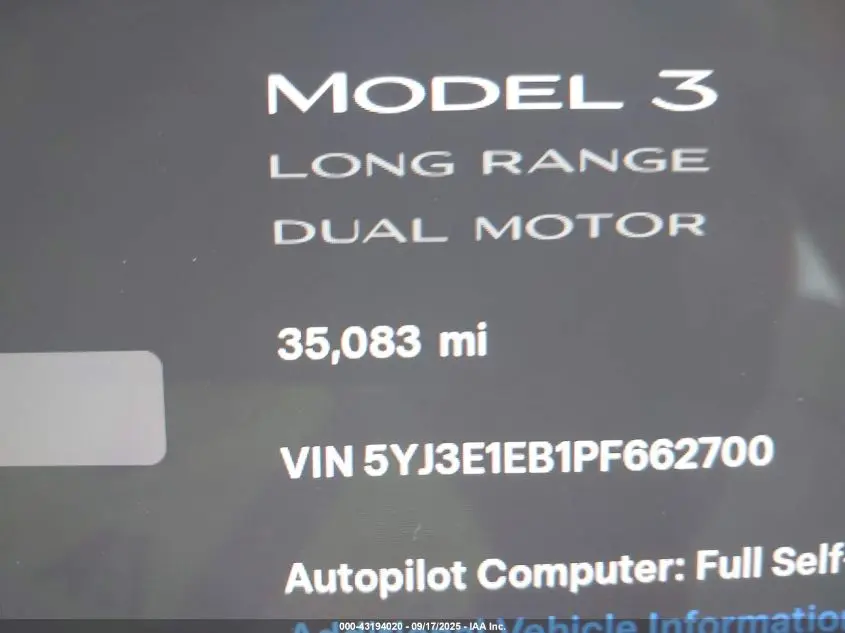 2023 TESLA MODEL 3 LONG RANGE DUAL MOTOR ALL-WHEEL DRIVE