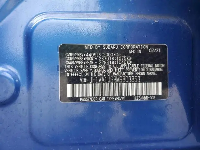 2021 SUBARU WRX LIMITED  