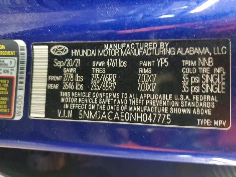 2022 HYUNDAI TUCSON SE  