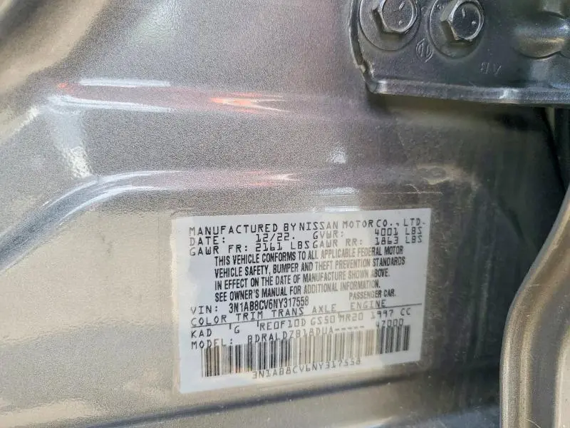 2022 NISSAN SENTRA SV  
