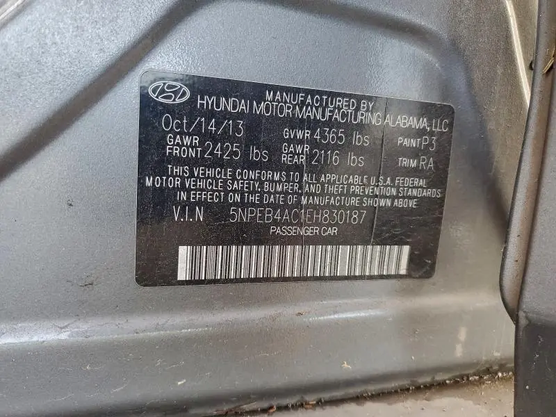 2014 HYUNDAI SONATA GLS  