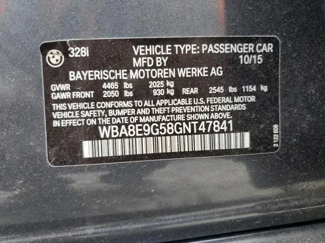 2016 BMW 328 I SULEV