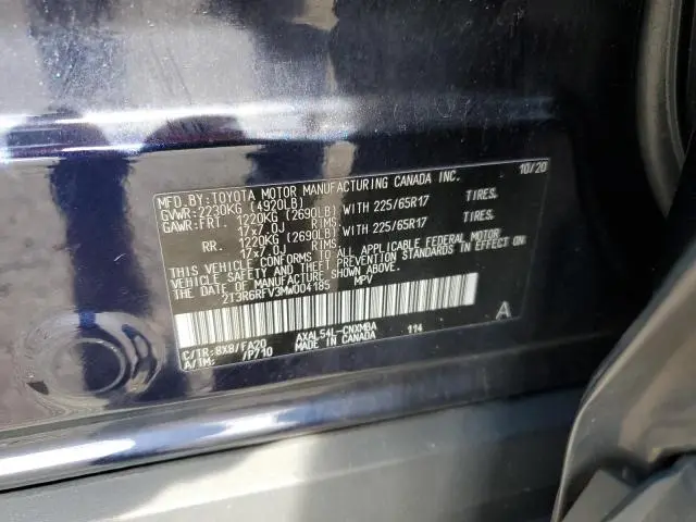 2021 TOYOTA RAV4 XLE  