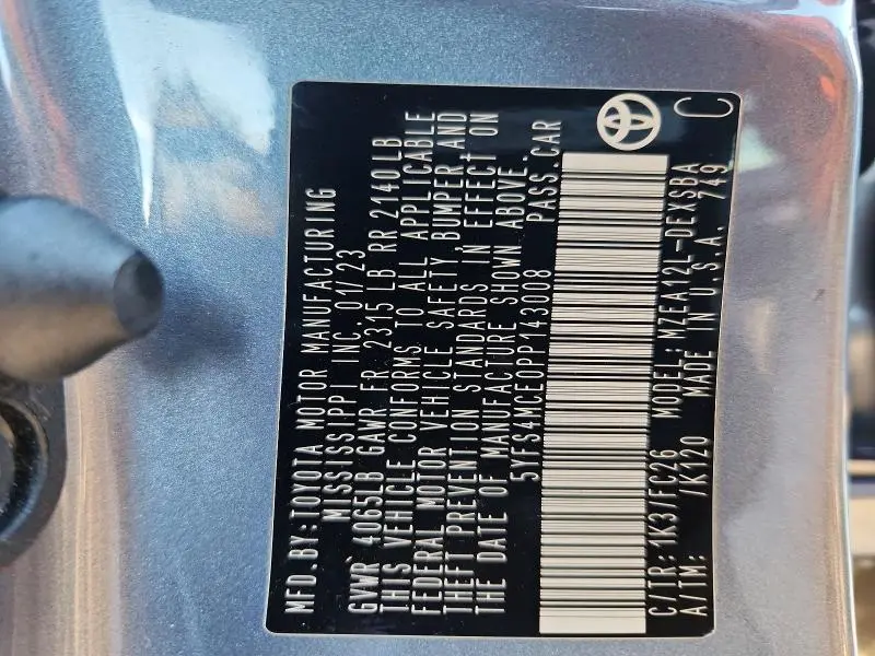 2023 TOYOTA COROLLA SE  