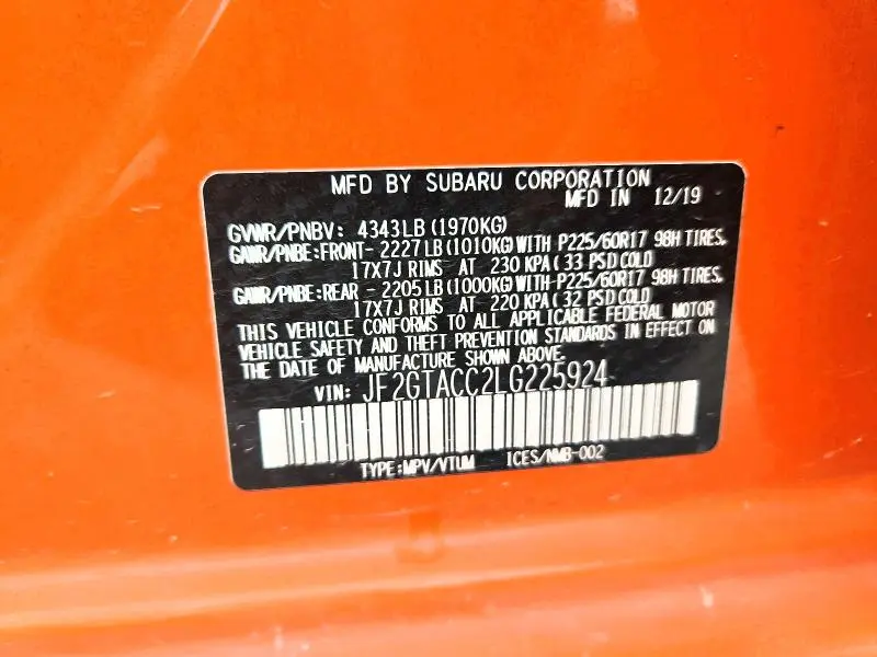 2020 SUBARU CROSSTREK PREMIUM  