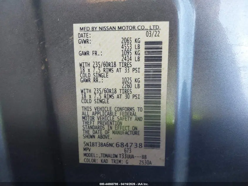 2022 NISSAN ROGUE SV FWD