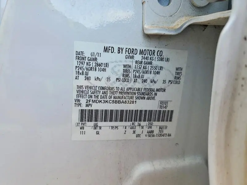2011 FORD EDGE LIMITED  