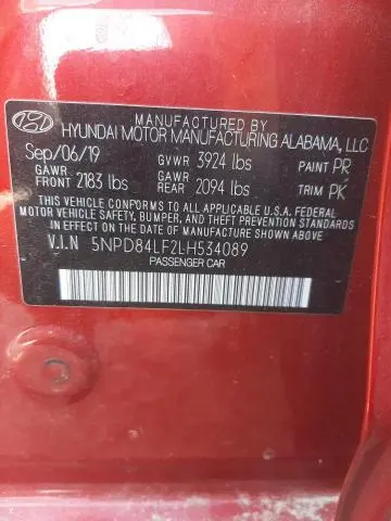2020 HYUNDAI ELANTRA SEL