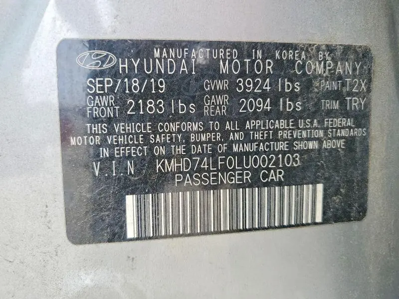 2020 HYUNDAI ELANTRA SE  