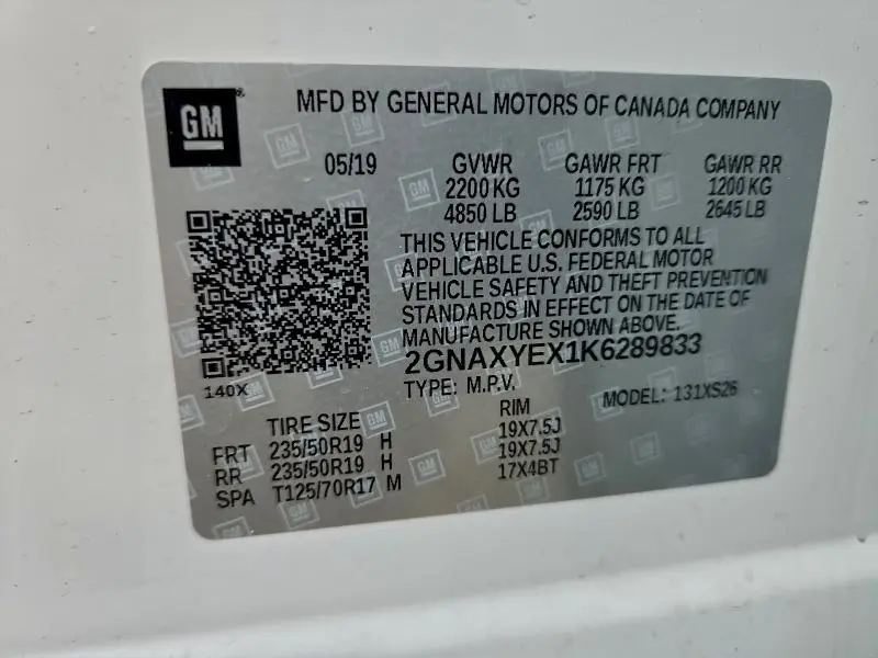 2019 CHEVROLET EQUINOX PREMIER  