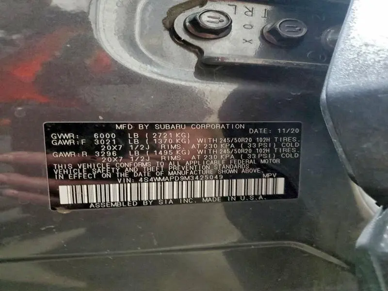 2021 SUBARU ASCENT LIMITED  