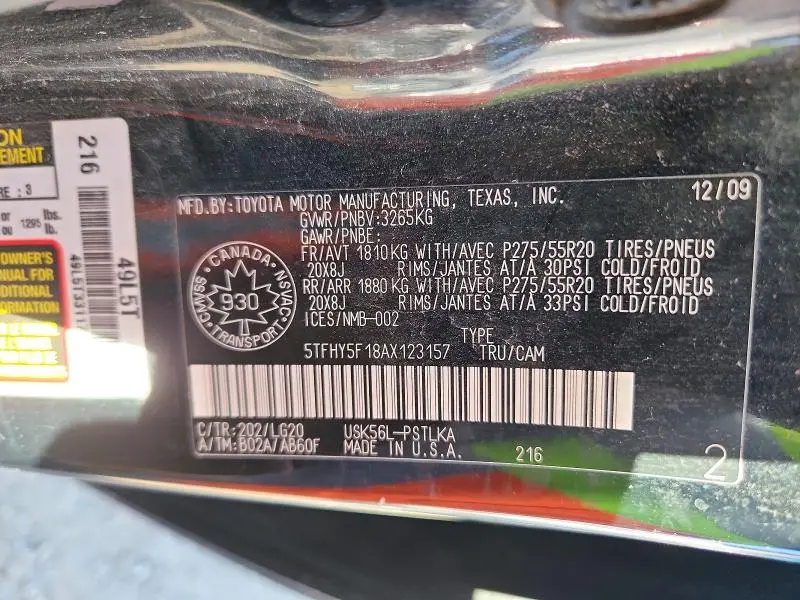 2010 TOYOTA TUNDRA CREWMAX LIMITED  