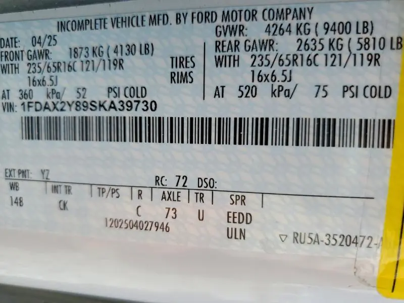 2025 FORD TRANSIT T-350  