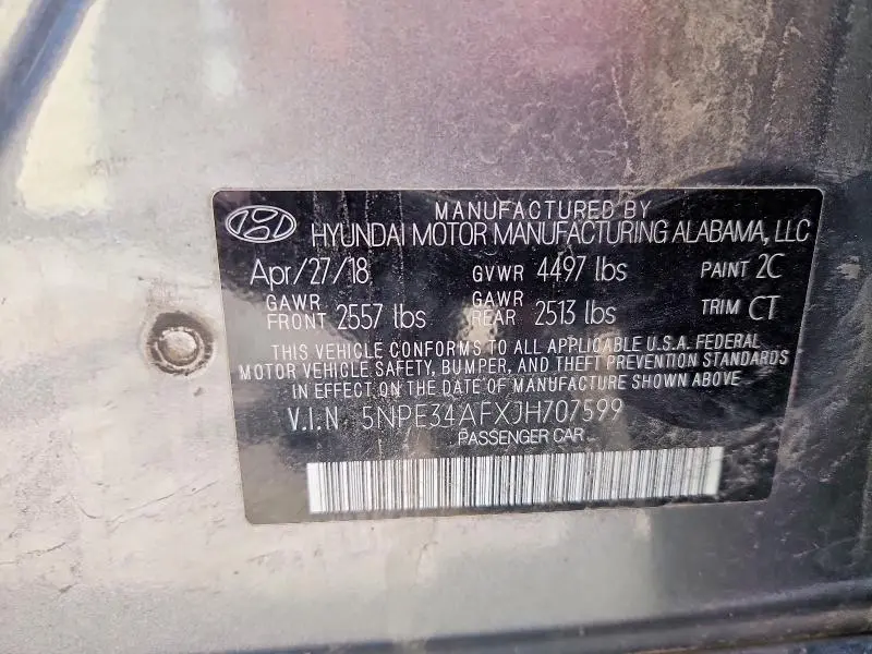 2018 HYUNDAI SONATA LIMITED  