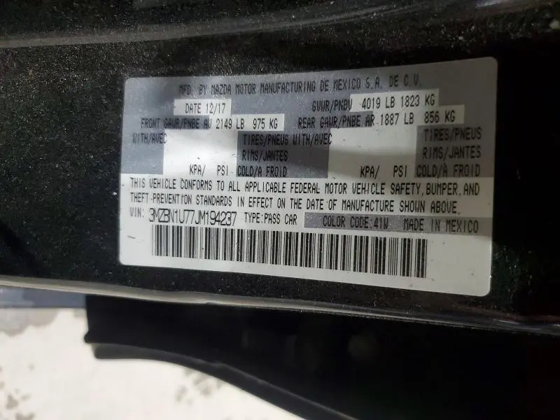 2018 MAZDA 3 SPORT  