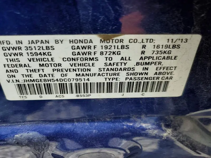 2013 HONDA FIT SPORT  