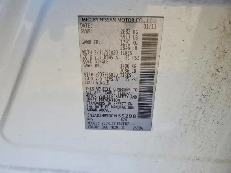 2013 NISSAN PATHFINDER S  