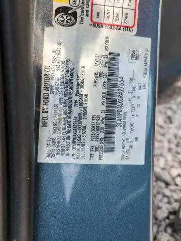 2012 FORD FUSION SEL  