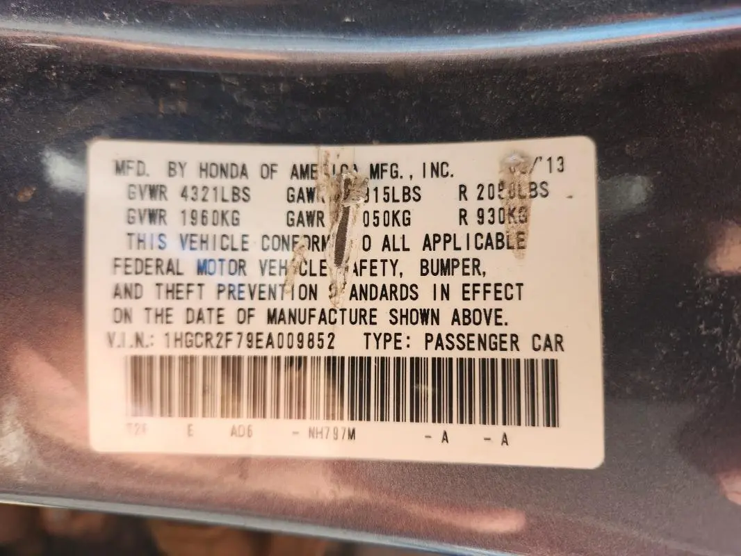 2014 HONDA ACCORD EX  