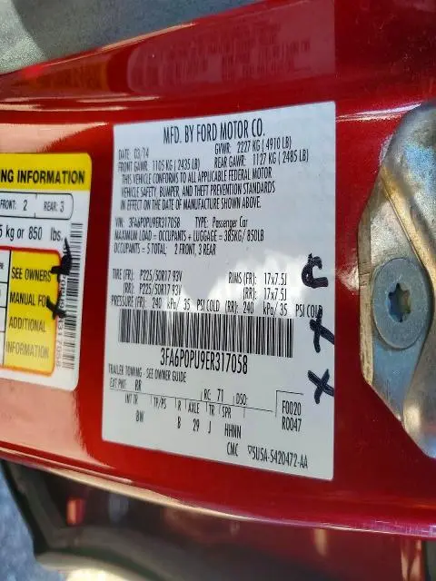 2014 FORD FUSION SE PHEV  