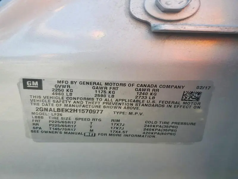 2017 CHEVROLET EQUINOX LS  