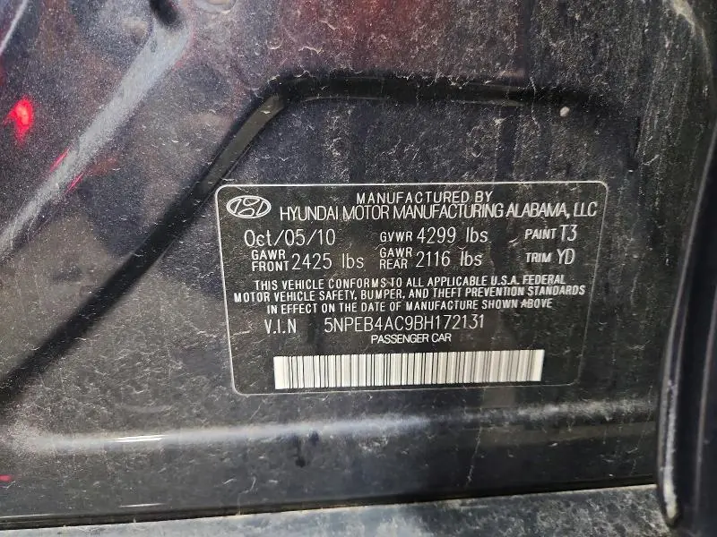 2011 HYUNDAI SONATA GLS  
