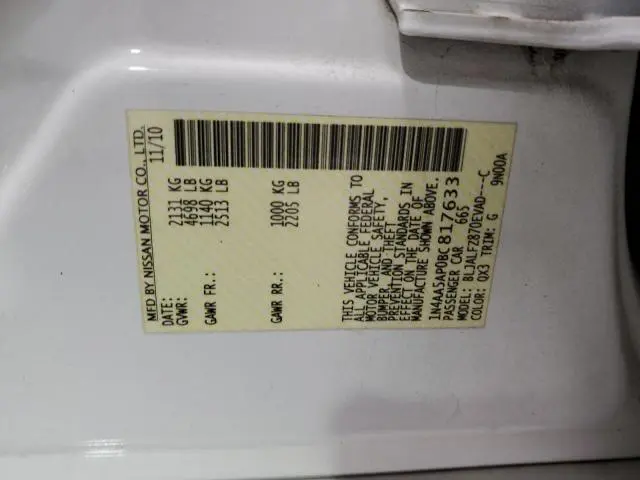 2011 NISSAN MAXIMA S  