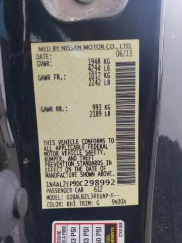 2013 NISSAN ALTIMA S  