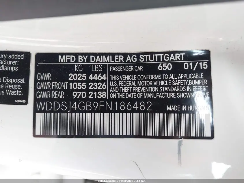 2015 MERCEDES-BENZ CLA 250 4MATIC