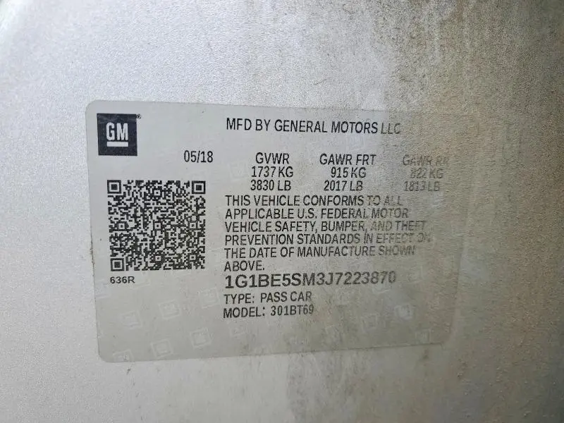 2018 CHEVROLET CRUZE LT  