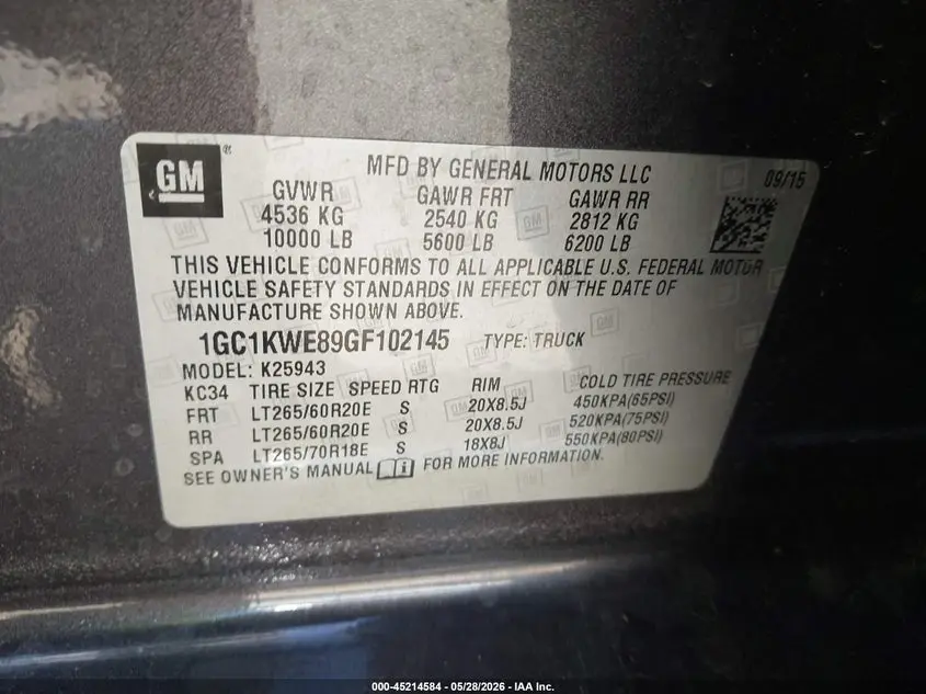 2016 CHEVROLET SILVERADO 2500HD LTZ