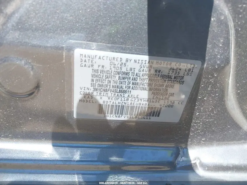 2025 NISSAN VERSA 1.6 SR