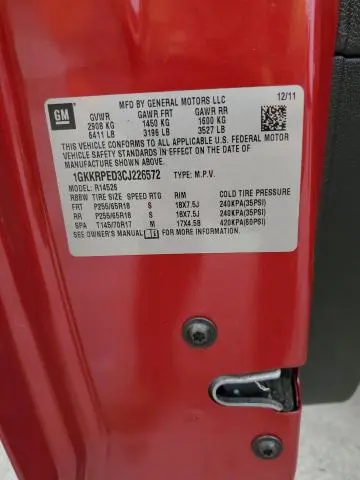 2012 GMC ACADIA SLE  