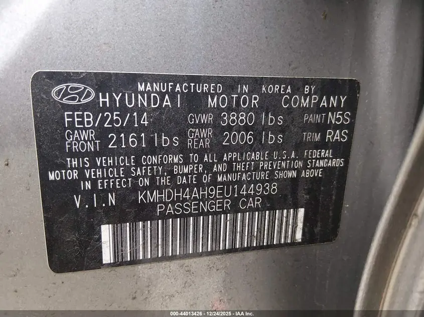 2014 HYUNDAI ELANTRA SPORT