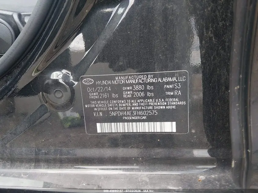 2015 HYUNDAI ELANTRA SE