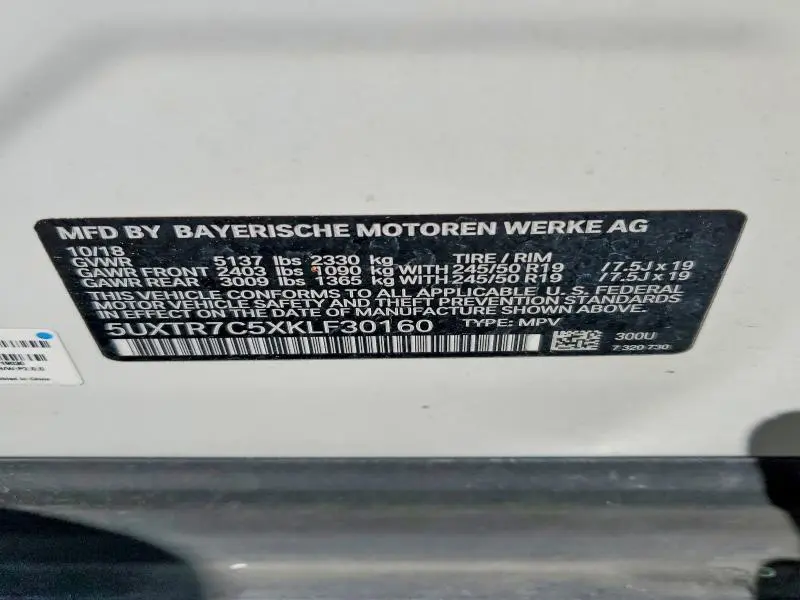 2019 BMW X3 SDRIVE30I  