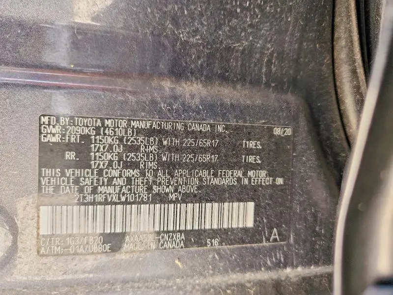 2020 TOYOTA RAV4 LE  
