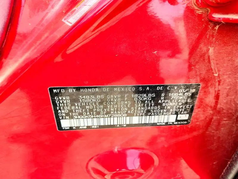 2019 HONDA FIT LX  