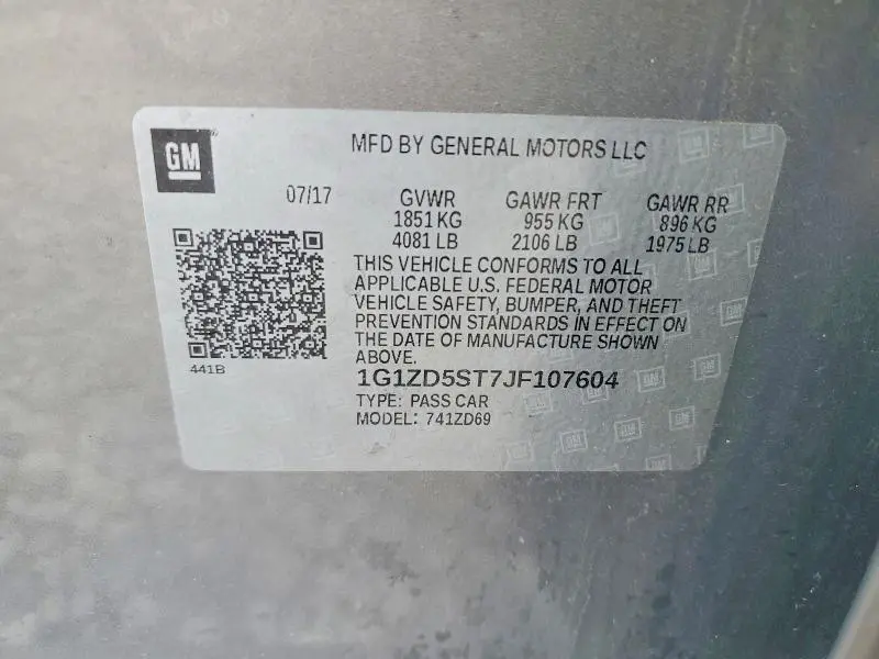 2018 CHEVROLET MALIBU LT  