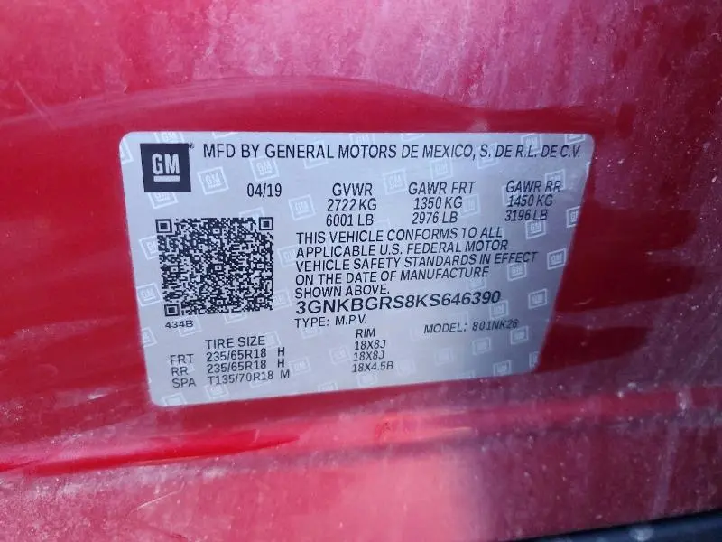 2019 CHEVROLET BLAZER 2LT  