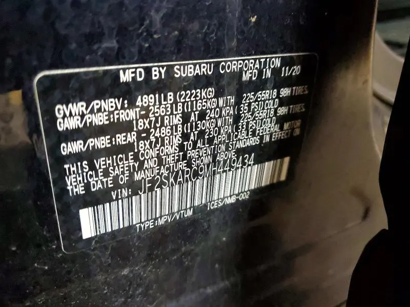 2021 SUBARU FORESTER SPORT  