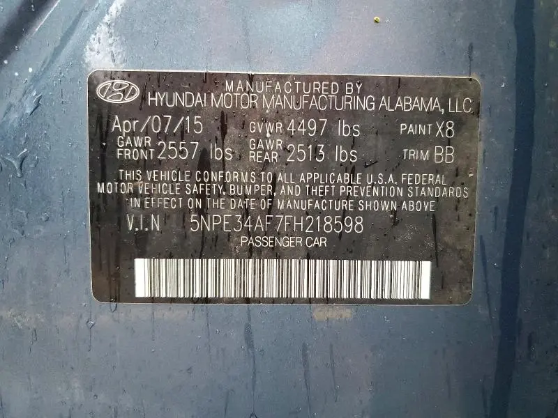2015 HYUNDAI SONATA LIMITED  