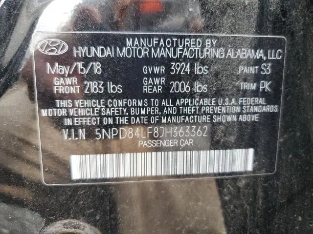 2018 HYUNDAI ELANTRA SEL  