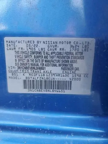 2022 NISSAN VERSA SV  