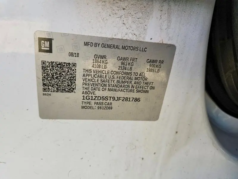 2018 CHEVROLET MALIBU LT  